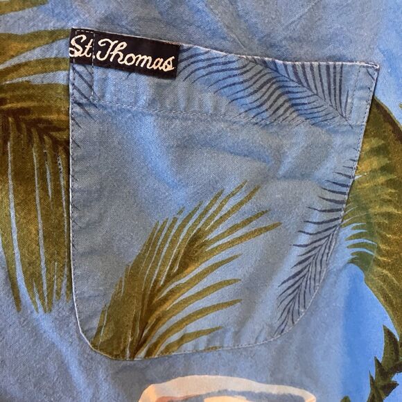 Mens GJC Hawaiian Shirt 2XL Button Palm Floral Marini XXL Summer 100% Cotton GUC - Picture 4 of 6